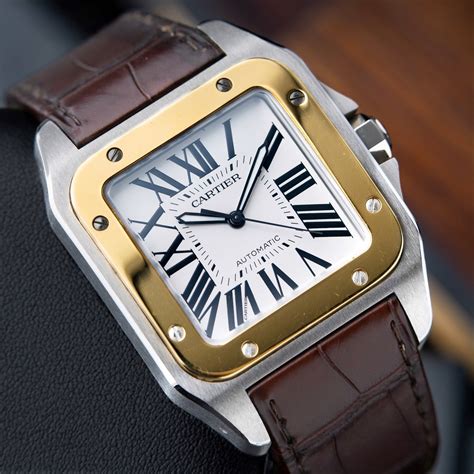 cartier santos 100 two tone.